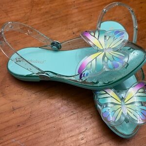 Princess FAO Schwarz Glam Shoe Dress Up Green Butterfly